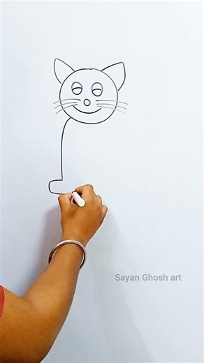 Easy Kitten Drawing 🐱 | Step by Step Art #shortsfeed #shorts #drawing #art #animals