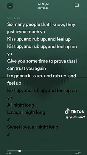 All Night - Beyoncé Lyrics and Spotify Song