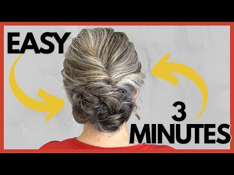 EASY messy braided bun hairstyle for medium to long hair