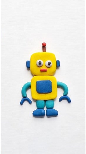 DIY Robot with polymer clay 🤖 | Easy Clay Art for Kids ✨️ | Sisu TV #trending #shorts #SisuTV