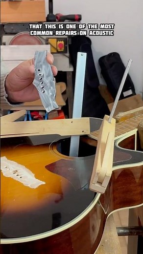 Acoustic Guitar Bridge Repair in my Luthier Workshop #guitar #craft#tutorial #work