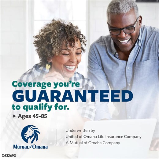 Enjoy the freedom of guaranteed life insurance. No denials, just some peace of mind and coverage you can count on. | Mutual of Omaha