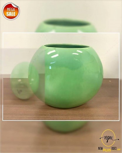 Vintage Haeger Large Oval Vase Mid Century Modern 1960s Ceramics Green Pottery Planter