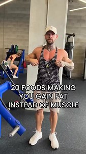 20 foods making you gain fat instead of muscle 👇 1. Flavoured lattes loaded with sugar 2. Granola that’s basically dessert in disguise 3. Store bought smoothies 500 calories of fruit sugar 4. Protein bars packed with syrups and oils 5. Peanut butter you scoop with half the jar 6. Trail mix that’s 80 percent candy 7. Fried chicken disguised as protein 8. Subway footlongs with mayo and cheese stacked 9. Pizza slices that blow past 400 calories each 10. Burgers with double cheese and sauces 11. Ic