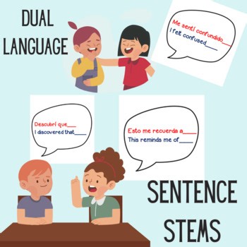 Dual Language Sentence Stems | English & Spanish Academic Conversation Starters