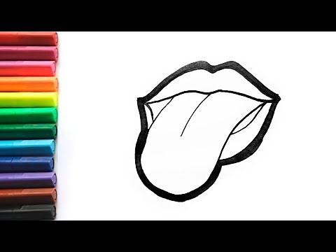 How to draw lips and tongue. Drawing and painting for kids. WE ART KIDS