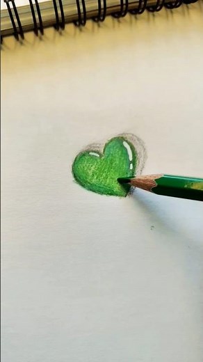 Realistic Green Heart Drawing 💚 | Pencil Color Magic