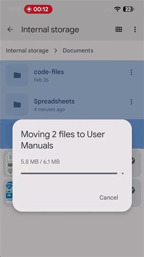 Drag and drop files into visible folder on Google Pixel