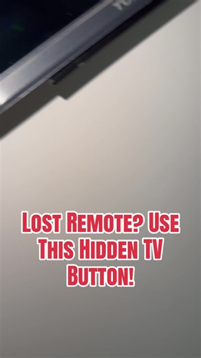 Did you know your TV has a hidden button? You can turn on, navigate, and control your TV even without a remote. Very useful when the remote is lost or not working. Try it on your TV and let me know if it worked! #TVTips #HiddenFeatures #SmartTV #TechHacks #NoRemote