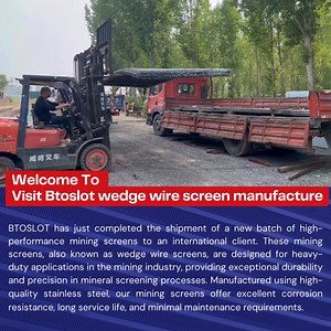 Another batch of BTOSLOT Mining Screens is on its way to our valued client overseas! Crafted with precision and built to endure, our wedge wire mining screens are designed to handle the toughest screening challenges in the mining industry. 💪⛏️、 ✅ High-strength stainless steel ✅ Accurate slot openings ✅ Long service life in harsh conditions For inquiries - please Contact us： 📧george@wedgewirescreen.com.cn Website：http://www.wedgewirescreen.com.cn/ WhatsApp：https://wa.me/8613303187096 __________