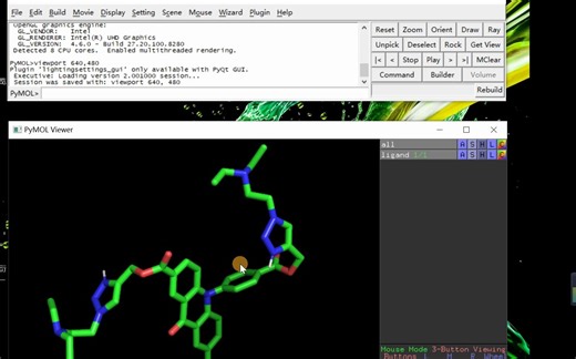 pymol中如何快速改变小分子配体的大小尺寸