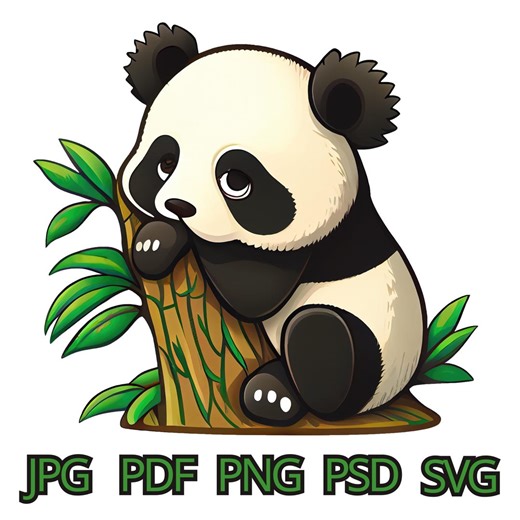 パンダのイラストSVG、かわいいパンダのクリップアートセット、水彩パンダのグラフィック、赤ちゃんパンダのアート、動物漫画のクリップアート、デジタルダウンロード - Etsy 日本