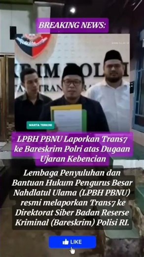 LBPH PBNU LAPORKAN TRANS7 #shorts