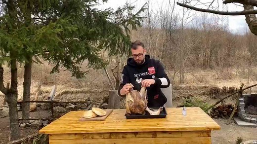 Bull head roasted in a pit of fire for 6 hours