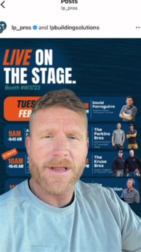 RR Buildings on Instagram: "@intlbuildersshow 2026 in Orlando is next week! I will not only be hanging out at the @lp_pros booth thru out the week, but LP will also be giving away a @rrbtools “FrameRR” tool bag set daily! I will be there 2/17 11:00-11:45, 2/18 11:00-11:45 and 1:00-2:30 and 2/19 9:00-9:45 and 1:00-2:00! Stop by, say hi and enter for a chance to win a tool belt set! #IBS2026 #LPPartner #LPIBS2026"
