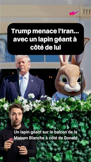 Trump menace l’Iran… avec un lapin géant à côté de lui