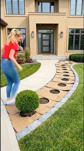 Using Cardboard as a Weed Barrier for a Front Yard Flower Bed