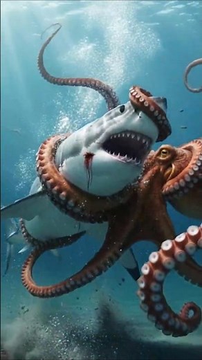 Shark vs Giant Octopus, Killer Whale & Crocodile | Ultimate Predator Clash! | #shorts
