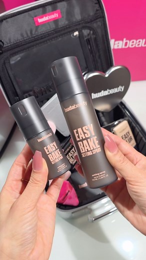 Anniie Arif on Instagram: "Meet your makeup’s new BFF: Easy Bake Setting Spray! ✨💖 Think of it as the lovechild of Huda’s iconic Easy Bake Loose Powder and an ultra-fine, long-lasting mist. One spritz, and BOOM—your makeup is locked in for 16 hours of slay. ⏳💨 No creasing, no melting, no surprise shine attacks—just fresh, flawless vibes ALL. DAY. 💁‍♀️✨ @hudabeauty It’s waterproof, sweat-proof, transfer-proof—basically, life-proof. 💦🔥 Whether you’re dancing