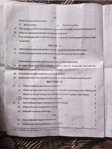 Class 9 PT 2 half yearly science question paper 2024 #class9#pt2#halfyearlyexam2024#kvs#cbse#scien