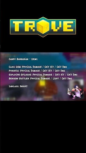 TROVE | Candy Barbarian Build Guide in 10 seconds or less.. #shorts