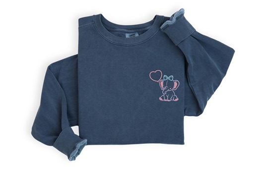 Elephant Embroidered Sweatshirt, Comfort Color Female Embroidered Shirt, Cute Animal Shirt, Animal Lover Shirt, Elephants Tee - Etsy