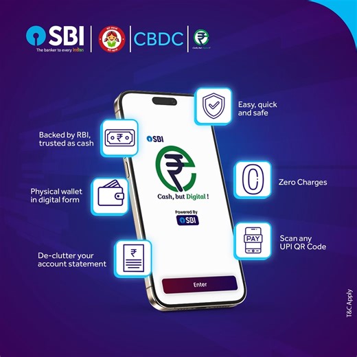 Backed by RBI. Powered by SBI. e₹ by SBI — a safe, easy and zero-charge digital currency that lets you scan UPI QR codes and transact instantly. Trust digital. Trust SBI. Download the app now: https://sbi.bank.in/web/personal-banking/digital/cbdc #SBI #TheBankerToEveryIndian #CBDC #Payments | State Bank of India