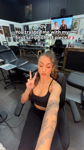 𝐀𝐑𝐈 on Instagram: "My first script chest piece. 🙏🏼 As a beginner artist who has been tattooing for a little over a year I’m so grateful for the clients who continue to give me an opportunity to grow. Thank you so much! DM or click the link in bio to book! 🗓️ #script #letting #tattoos #tattooing #socaltattooartist @greywashgallery @supremetattoosupply @monicashtattoosupply @nucleartattoosupply @bishoprotary @inkeeze"