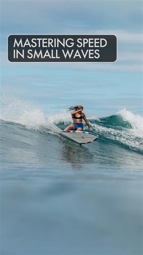 Surf Simply on Instagram: "Small waves don’t mean small performance. You just need a different strategy. When shortboarding in smaller surf, you can’t rely on gravity as much as you would on a steeper wave. Instead, you’ll need to shift your focus to early projection and rail engagement to generate speed. Here’s how: - Use the take-off wisely: Avoid dropping straight down the face. Instead, angle your take-off and project across the wave. - Engage the inside rail early: This creates redirection 