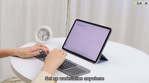 LAMA Foldable Bluetooth Keyboard with Trackpad, Wireless Portable Ultra-Slim Foldable Keyboard for iPad Tablet Smartphone iOS Android Windows PC, Grey