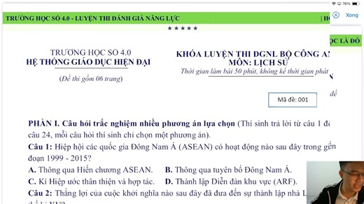 MÔN LỊCH SỬ| KHẢO SÁT LỚP TỔNG ÔN ĐGNL BỘ CÔNG AN NĂM 2026 -------- Trường học số 4.0 - Chuyên luyện thi ĐGNL Bộ Công an. Các em đăng ký khóa học Ib về Page nhé! | ĐỊA LÍ CÔ UYÊN
