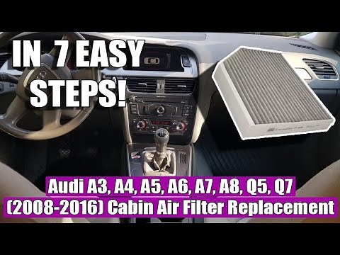 TUTORIAL: How to replace Audi A4 S4 B8, A5, A6 (2008-2016) Cabin Air / Pollen Filter in 7 EASY STEPS