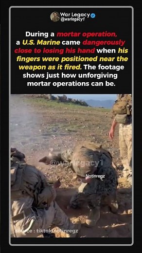 U.S. Marine Almost Loses His Hand While Firing a Mortar #shorts