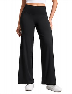 CRZ YOGA Softretch No Front Seam Wide Leg Pants for Women High Waist Yoga Lounge Buttery Soft