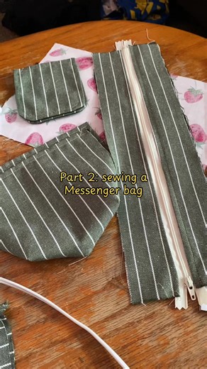 Part 2 | Sewing a messenger bag | This time I’m adding the sides, side pockets and where the straps will clip on! Original tutorial pattern is by @ProperFit Clothing on YouTube! . #sewingdiy #sewingforyoupage #messengerbag #project