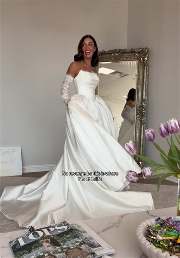 HIGHLY recommend visiting @Europe’s_Bride to all of the future brides out there!!! Custom, hand-beaded dresses made in Europe 😍😭 I fell in love with every single dress I put on (but I KNEW when I put mine on it was MINE). She made my Pinterest board dream dress come to LIFE 🤍💍 #bride #weddingdress #wedding #fyp #weddingplanning