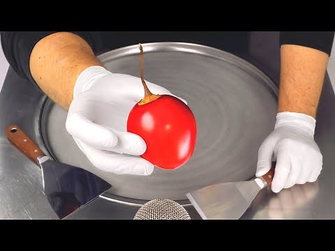 How to make a Tamarillo Fruit to Ice Cream Rolls | fast ASMR Tingles to sleep with a Tree Tomato