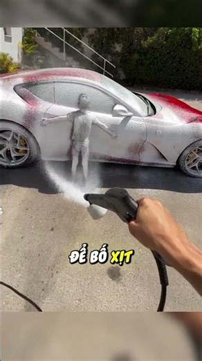 Dad and son come up with a bold idea while washing a Ferrari #supercar #shorts