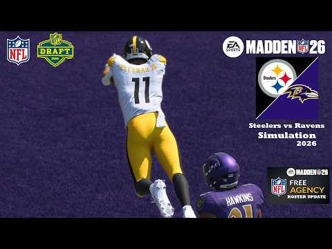 Madden 26 Steelers vs Diego Pavia Ravens Draft + Free Agency Updated Roster Sim 2026 Game Play