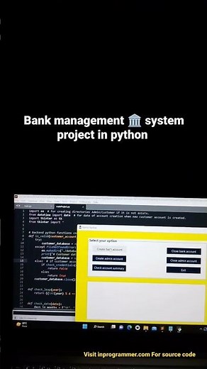 bank management system project in python 🏛️ #shorts #coding #python