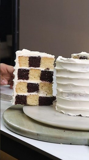 How to make a checkerboard cake ( chess cake )