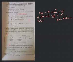 (The electropositive atom undergoes oxidation, while the electr... | Filo