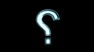 Schematic symbol of what? Transparent glass question mark abstract icon | Premium Stock Video Footage