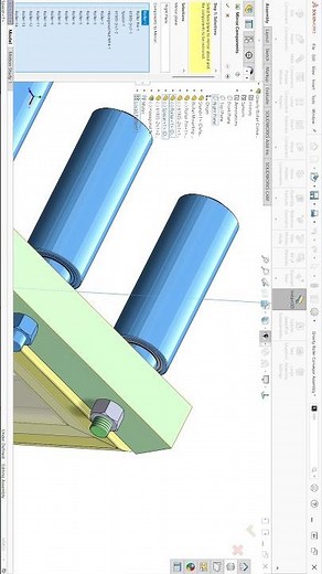 Gravity Roller Conveyor #solidworks #solidworkstutorial #caddesign #shorts #mechanicaldesign