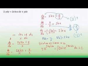 Differential Equations - Linear Equation of First Order Part 2