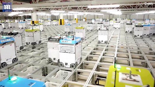Video: Coles enlist Ocado robots to handle home delivery orders | Daily Mail Online