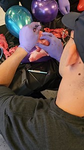 237K views · 1.8K reactions | The wet lab in Paramedic school allows students to practice skills using pork ribs and pig organs to simulate working on the human anatomy. Here, the baloon is simulating a lung. This procedure is needle decompression for a tension pneumothorax. #EMT #Paramedic #Nurse #EMS | Rescue Academy | Facebook