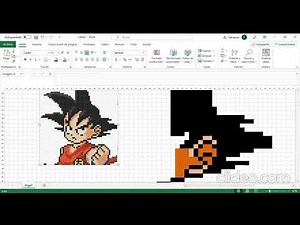 dibujo a goku en excel!!!!!!!!