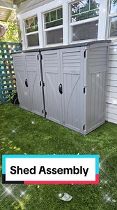 Suncast vertical shed assembly. 🛠️ #DIY #HomeImprovement#homedecor #inhomeinstallationservices