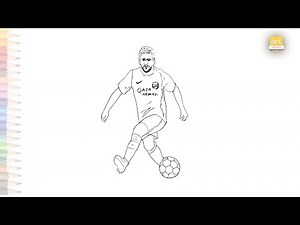 Messi playing with football drawing video | How to draw Lionel Messi step by step | Easy drawings